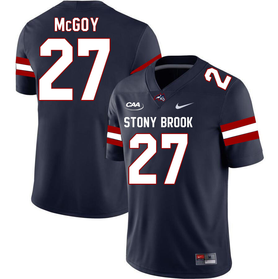 Stony Brook Seawolves #27 Miles McGoy College Football Jerseys Stitched Sale-Navy